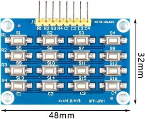 4x4 Matrix 16 Tastatur Tastatur modul MCU Micro computer Development Board 16-Tasten-Lernkarte