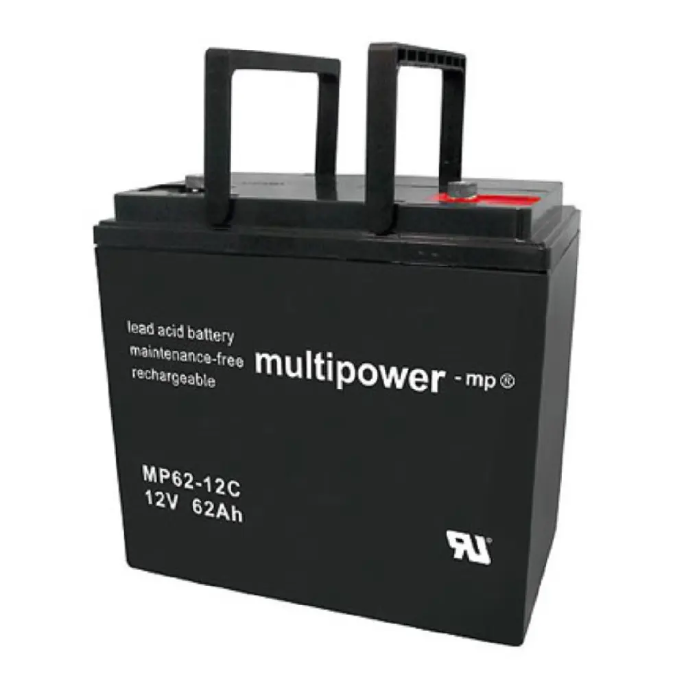 Multipower MP62-12C Pb 12V / 62Ah cycle resistant M6 female thread lead battery / batteries
