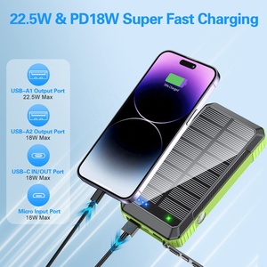 20000mah בנק כוח נייד ארבע יציאות טעינה <span class=keywords><strong>usb</strong></span> אלחוטי סולארית סוג טעינה C עבור קלט מיקרו <span class=keywords><strong>usb</strong></span> סטנדרטי