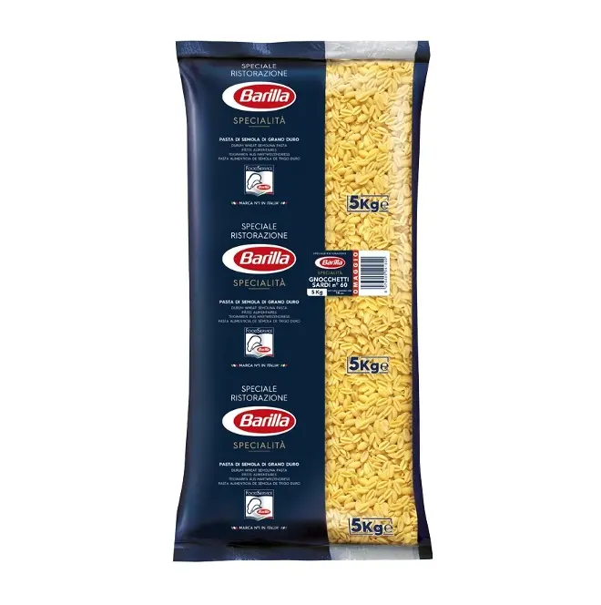 Low Market Price Bulk Selling Pure Fresh Short Shape Durum Wheat Semolina Barilla Pasta Gnocchetti Sardi 5KGX3