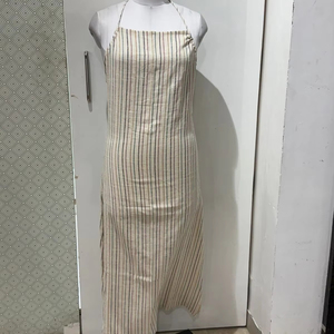 Lioness baskı ile iki yönlü keten Maxi elbise Vintage stil kare boyun geri bölünmüş işlemeli Midi elbise yaz sonbahar için - Product Image 1