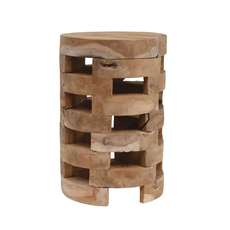 Le tabouret rond en bois est polyvalent car il est élégant, qu'il soit placé dans votre salon de la maison Lobby Lounge Garden Deck