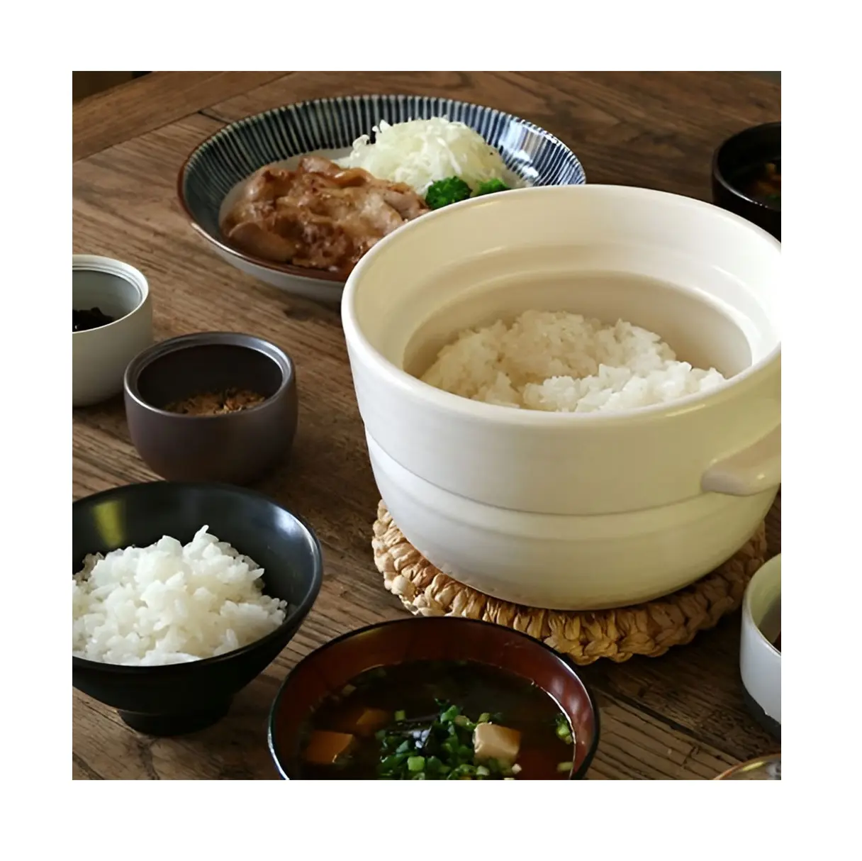 セラミック粘土鍋調理用現代多目的小型蒸し器日本陶器