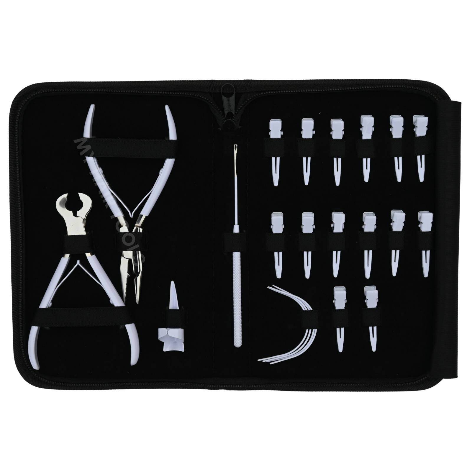 White Hair extension tools Kit