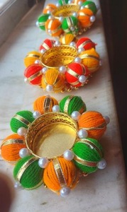 Indian Traditional Round Tea <strong>Light</strong> Holder Decorative Table Top Candle Jar for Housewarming Stairs Decoration for Gift Purpose