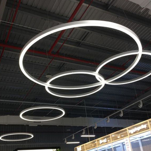 โคมไฟระย้าแบบวงกลม LED โคมไฟเชิงเส้นสำหรับยิมห้องสมุดสำนักงานดีไซน์ทันสมัย - Product Image 4