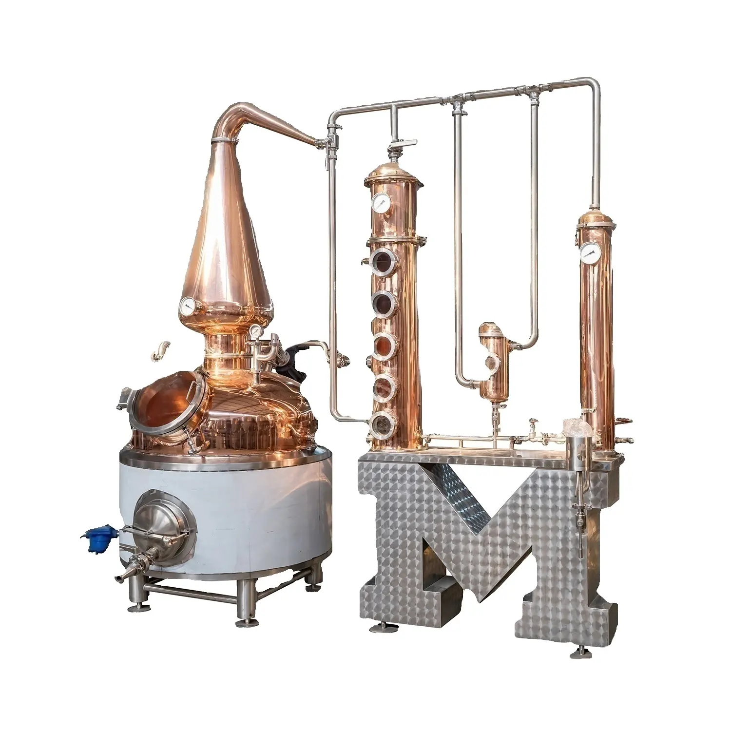 METO 500L cobre etanol planta industrial alcohol destilación equipo cobre destilación equipo
