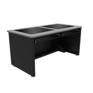 VersaDesk Comfortable Convertible Office Desk in Grey Downview Design for <strong>Optimal</strong> <strong>Computer</strong> Use - Product Image 1