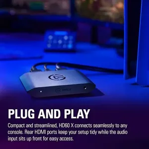 קורסאייר elgato hd60 x כרטיס לכידת משחק עם חביון נמוך במיוחד על ps4/pro x-box סדרה x/s ועוד עובד עם PC ו-mac