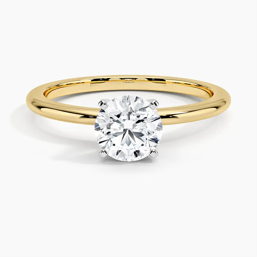 Solitaire Lab Grown Diamond Jewelry 14k White Gold Round Brilliant Cut Diamond Ring produttore vendita diretta anello di fidanzamento