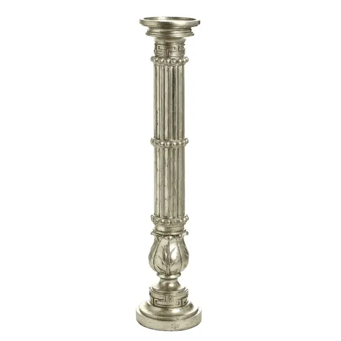 Comprar Antiqued Prata Grecian Inspirado Pedestal Candleholder 36.25 H x 7 W x 8 D Para Home Decor Com Cor E Tamanho Personalizado