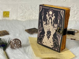 Gölgeler boş büyü kitabı el yapımı deri günlük Grimoire dergisi Deckle kenar kağıt hediyeler ile erkekler ve kadınlar için - Product Image 6