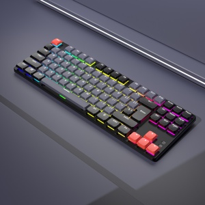 Teclado mecánico con cable de diseño 75% de perfil bajo ultradelgado compacto 87 teclas RGB LED retroiluminado para Mac Windows Gateron interruptor marrón - Product Image 6