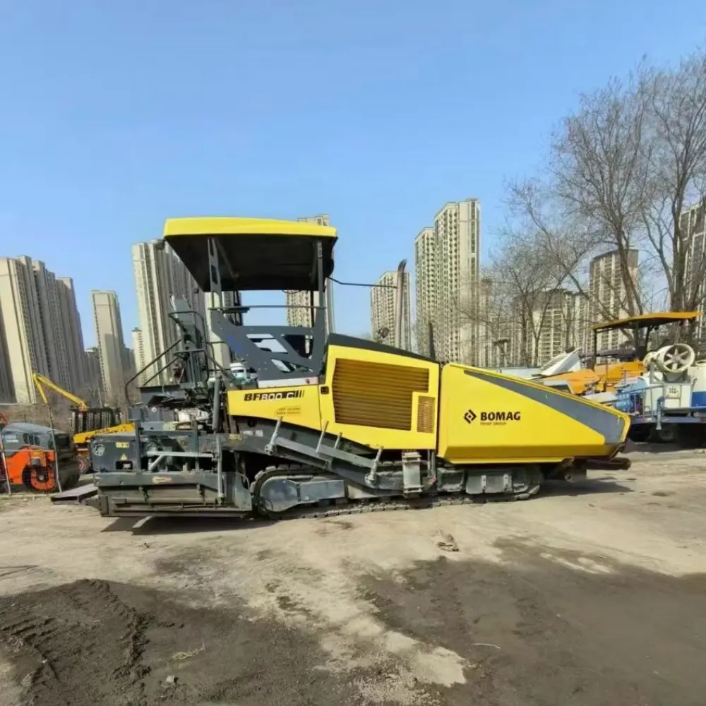 BOMAG paver roda hidrolik, peralatan konstruksi jalan aspal semen beton 10 meter 23 ton untuk dijual