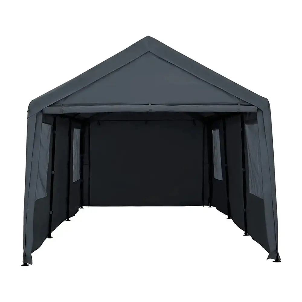 NOWENSOL Carport Auvent 10x20ft Heavy Duty avec parois latérales et portes amovibles Port de voiture portable Abri de garage pour le camping en plein air