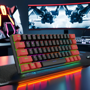 משחקים מחשב מקלדת גיימר במלאי oem נמוך mq rgb תאורה קשת אופטי 60% משחקים מכני קלידים