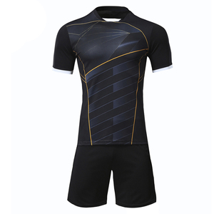 来样定做廉价空白时尚足球服超质量100% 聚酯纽扣定制足球服定制颜色