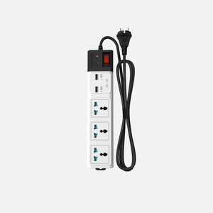 ใหม่ปลั๊กป้องกันไฟกระชากฟ้าผ่าพร้อม 3 USB 2 ประเภทปลั๊กชาร์จโทรศัพท์ปลั๊กต่อไฟฟ้า - Product Image 1