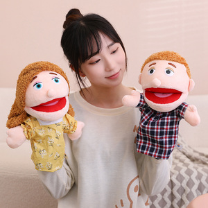 2024 bir aile kukla açabilirsiniz ağız karakter kukla peluş kukla dolması hayvan çocuklar için - Product Image 6