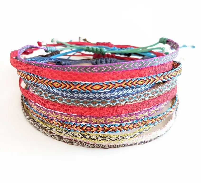 Bracelet de corde de plage | Bracelets d'amitié folklorique mexicaine pour hommes et femmes