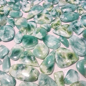 Larimar Pattern Sky Blue Hemimorphite Gemstone Loose <strong>Cabochons</strong> With Mixed Size &amp; Shape Used for Making DIY Making Jewelry - Product Image 3
