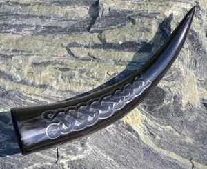 Handcrafted Festive Viking Drinking <strong>Horn</strong> Ceramic <strong>Cup</strong> for Mead and Ale for Christmas Feasts and Holiday Cheers - Product Image 1