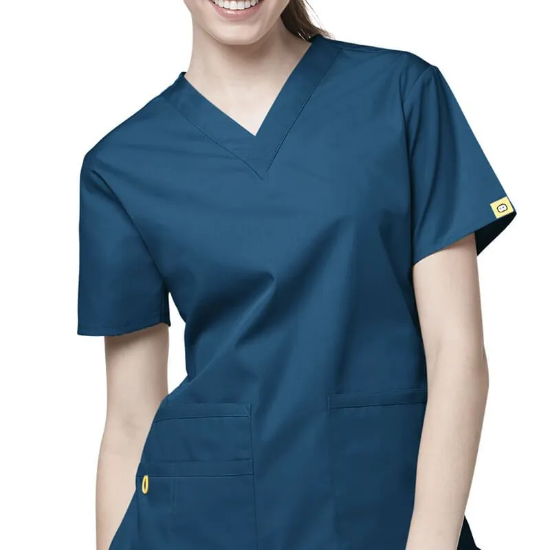 ठोस नर्सिंग में सबसे ऊपर सर्दियों महिलाओं चिकित्सा Scrubs लंबी आस्तीन वि गर्दन स्क्रब्स वर्दी स्पा नैदानिक हेल्थकेयर अंगरखा वर्दी