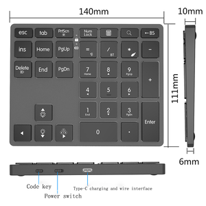 35-Key External ABS <strong>Mini</strong> Wireless <strong>Keyboard</strong> <strong>USB</strong> Interface <strong>Numeric</strong> <strong>Keypad</strong> Android Tablets BT Digital Wireless <strong>Keyboard</strong> New - Product Image 5