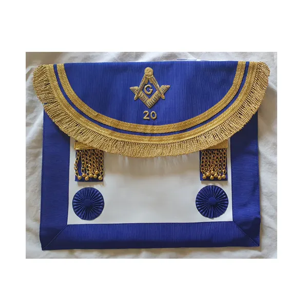 Masonic Regalia grembiule in pelle di muratore bianco ricamato grembiule in pelle scozzese rito mastro muratore ricamo fatto a mano