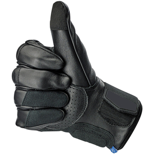 OEM/ODM定制标志刺绣Bla男士皮手套巴基斯坦冬季宽弹性Velcro手腕手套 - Product Image 2