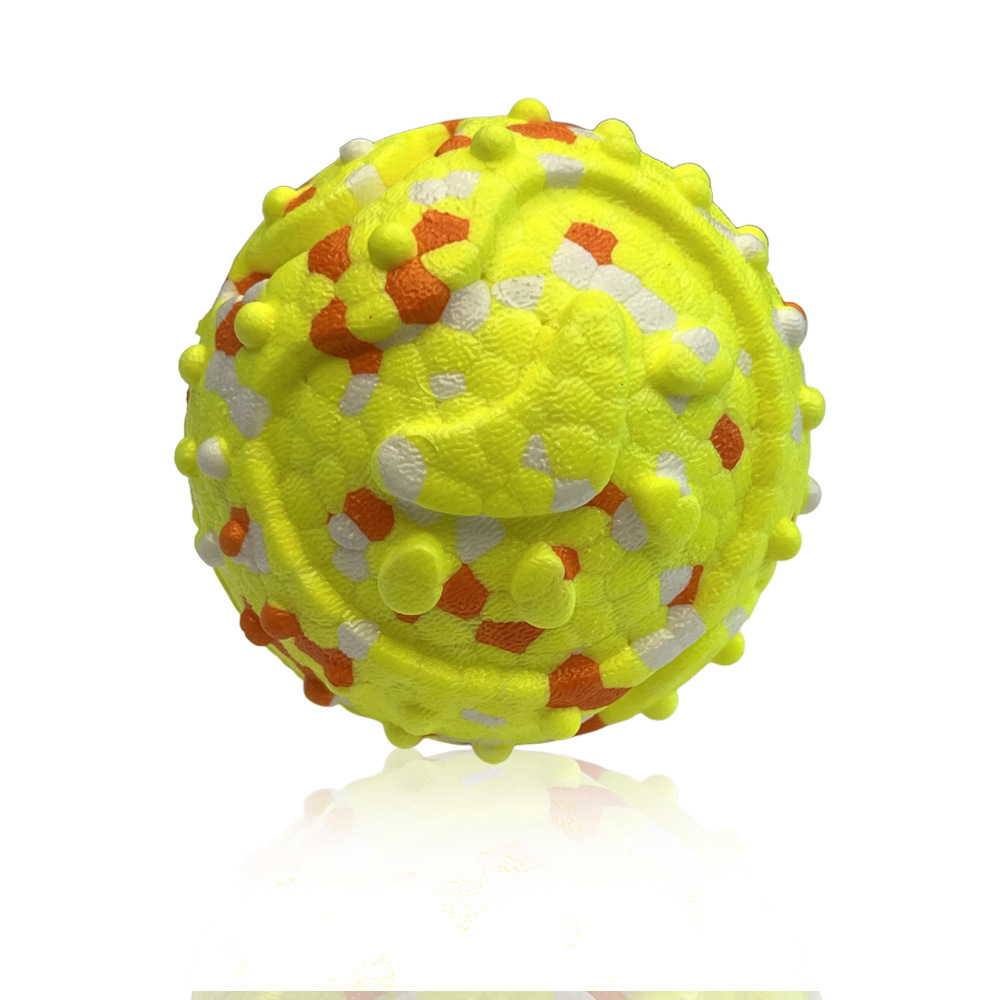 Neon yellow base with white and orange dots