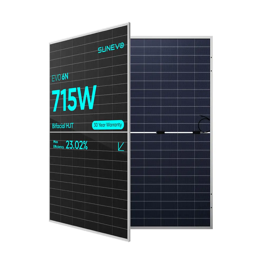 Evo N Tipo HJT Panel solar bifacial 700W 500 550 600 700 800 Watt Medio corte Mono Panel solar fotovoltaico Precio