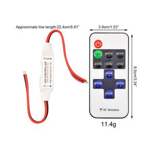 RF Mini Wireless <strong>Remote</strong> Dimmer <strong>Controller</strong> for <strong>LED</strong> Strip Lights DC5V-DC24V Dimmer <strong>Controller</strong> RF Wireless <strong>Remote</strong> <strong>LED</strong> Dimmer - Product Image 1