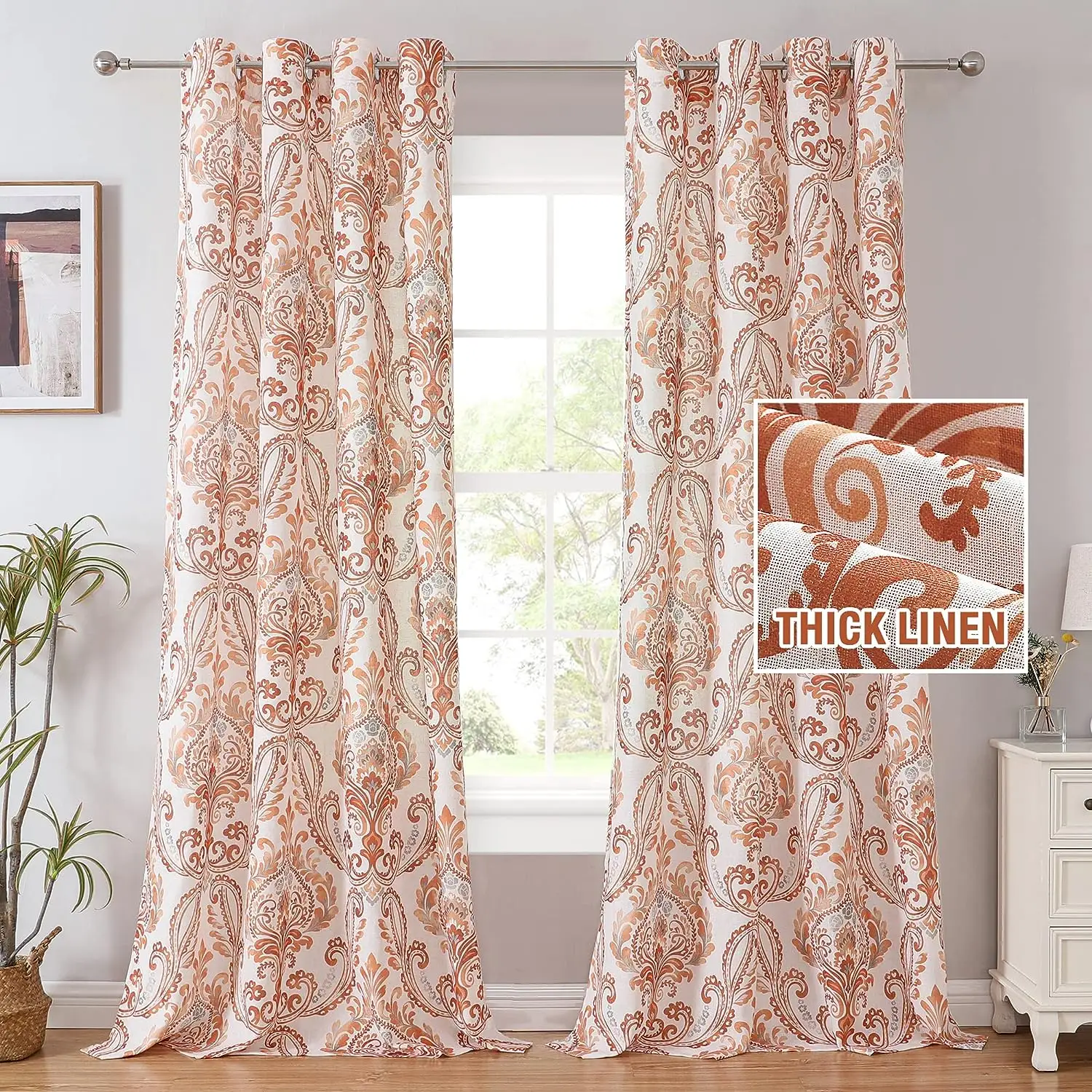 Linen Door Curtain, Handmade Linen Window Curtain , Outdoor Backyard Party Home Decor OEM Made In Vietnam