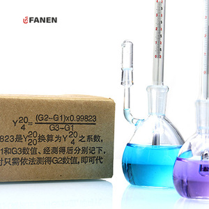 Fanen Glass Temperature Quote For 2 X 50 Ml Vacuum <strong>Gas</strong> Pycnometer With Thermometer Density For Specific Gravity