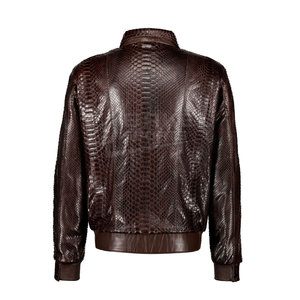 In New Stock Low MOQ Python Leather <strong>Jacket</strong> Oem Service Manufacturer Python Leather <strong>Jacket</strong> - Product Image 2