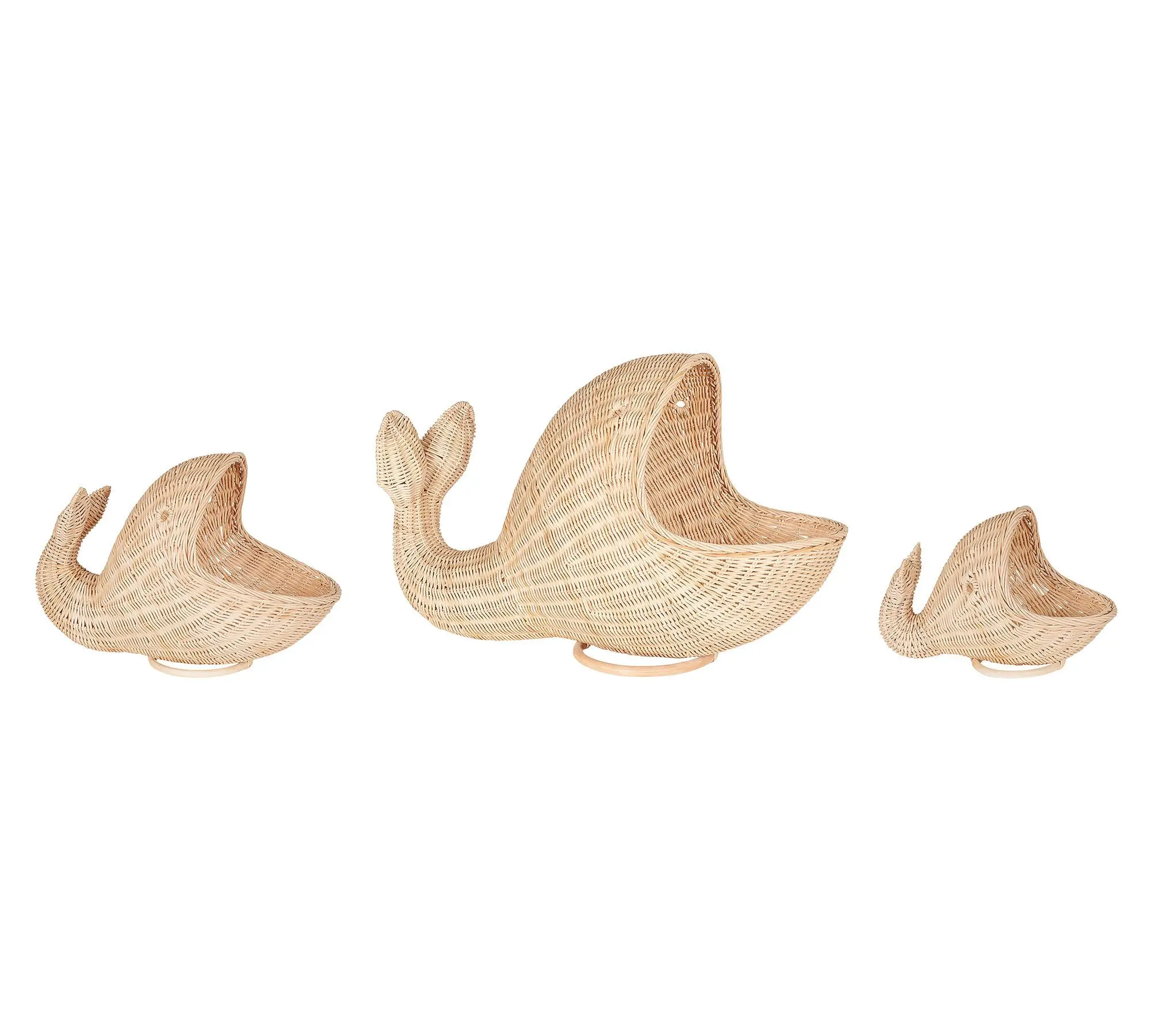 Cestas de ballena de ratán hechas a mano de alta calidad con forma de animal para niños