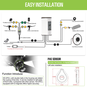 Varstrom, 48 В, 1000 Вт, комплект двигателя задней ступицы, дроссельной заслонки, дисковый тормоз, ЖК-дисплей для преобразования электрического велосипеда, Великобритания, запас EKD01 - Product Image 3