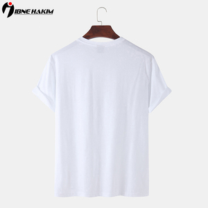 เสื้อยืดผู้ชายทรงโอเวอร์ไซซ์ดีไซน์เรียบง่ายเป็นมิตรต่อสิ่งแวดล้อมผ้าถักคุ้มค่าเงิน - Product Image 2