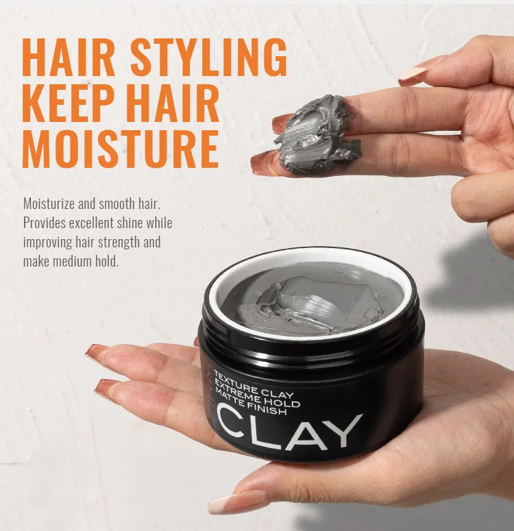 Precio de fábrica Volumen natural Look Hair Clay Arcilla para el cabello mate de sujeción media fuerte