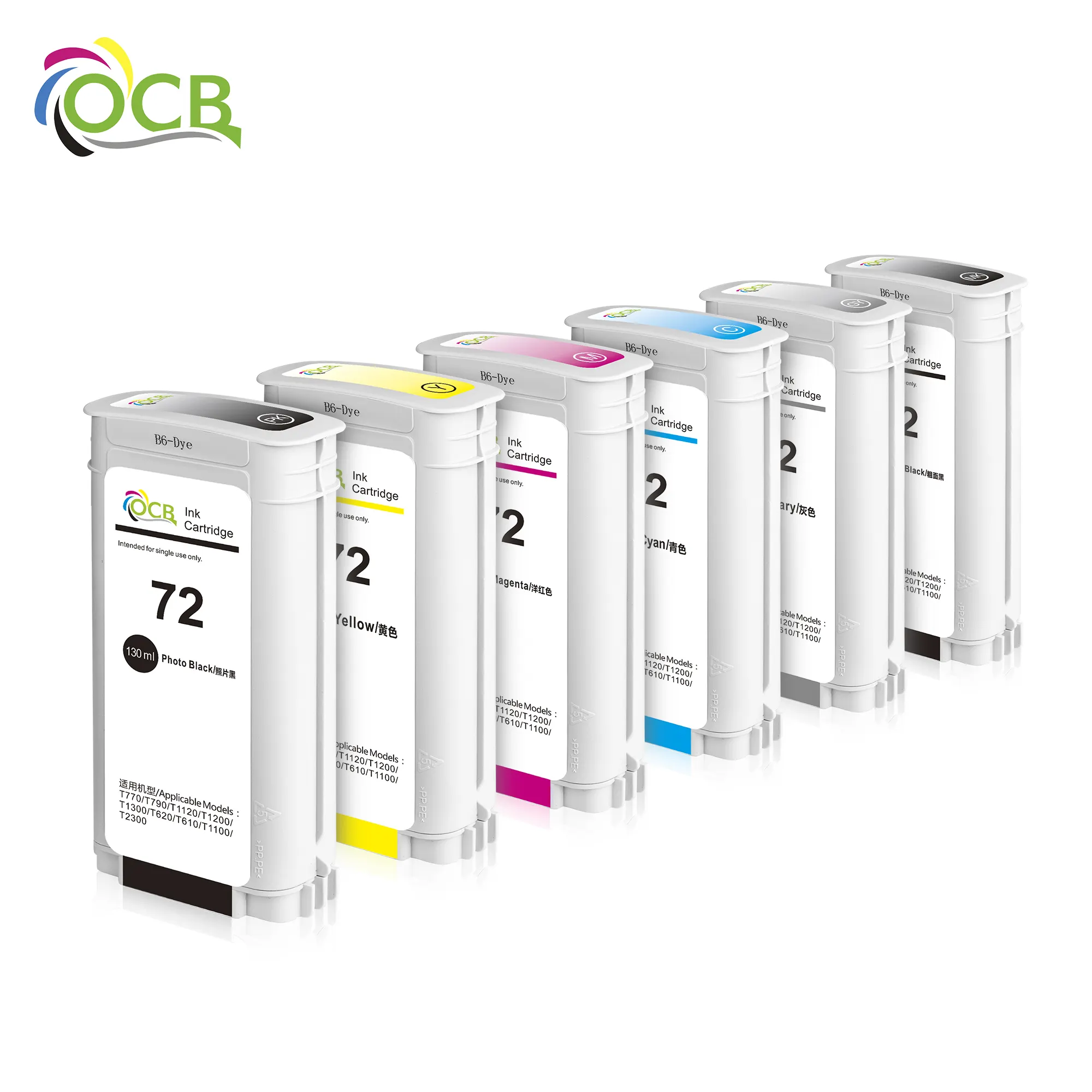 Ocbestjet 72 Compatibele Inkt Cartridges Voor Hp Designjet 130 T1100 T610 T1110 T1120 T1200 T1300 T2300 T770 T790 T795 Printer