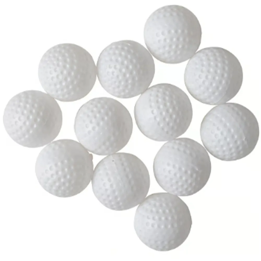 Bola Golf Plastik untuk Latihan Dalam Ruangan Promosi Pencetakan Warna Putih Bola Golf Plastik Turnamen Kustom Putih