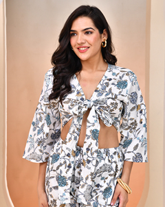 Trouser with <strong>elastic</strong>, <strong>String</strong> and side pockets Flowing Multi Color Cotton Dress For Women <strong>Designed</strong> For Comfort And A Stylish Look - Product Image 3