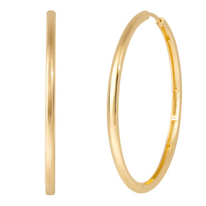 Kadın Trendy büyük yüzük Hoop Artpierce 14k katı altın ince damızlık küpe severler tasarım parti takı toptan - Product Image 1