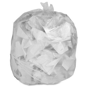 Almacenamiento transparente personalizado PE basura desechable al aire libre de alta resistencia Durable con cordón bolsa de basura con cordón - Product Image 6
