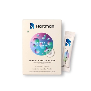 Hartman First Defense - Synbiotic SuperGut Powder for <strong>Immunity</strong> Support, 2Bn CFU Probiotic, L. Rhamnosus &amp; Vitamin D2 Formula - Product Image 1