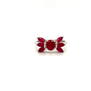 2025 Newest Design Natural Genuine <strong>Stone</strong> Red <strong>Ruby</strong> Gemstone Silver Adjustable <strong>Ring</strong> for Females Gifts