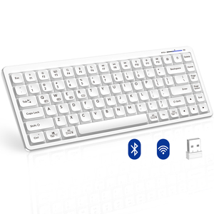 Teclado de modo dual Teclado BT 84 teclas Estructura de botón de pie de tijera Recargable 2,4G Teclado de computadora Offiec inalámbrico - Product Image 3