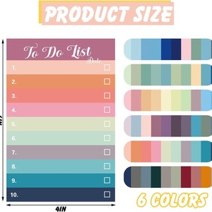 Rainbow Color-<strong>Coded</strong> Memo Pads - 6-Color To-Do List Sticky Notes for Task Management &amp; Office - Sticky Notes - Product Image 3
