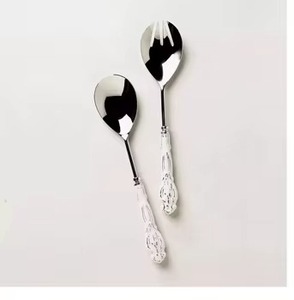 木制手柄金色金属餐具套装新外观家用酒店餐厅厨具使用餐具 - Product Image 4
